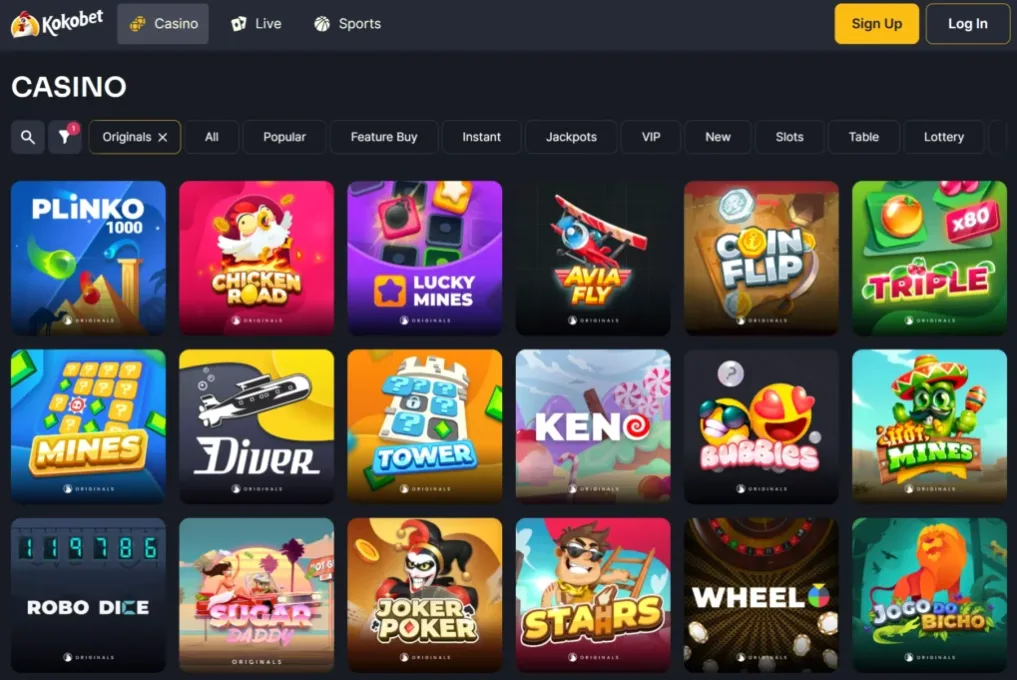 KokoBet interface screenshot